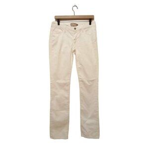 PAIGE Scheyla White Corduroy Low Rise Straight Leg Jeans Sz 28